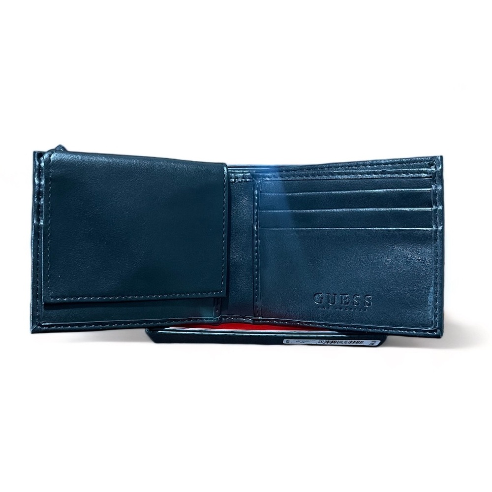 Guess Men's Wallet in Fine Leather Men's, Black White - Picture 5 of 6